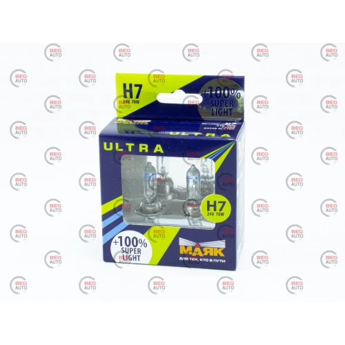 лампа H7 24V 70 W Маяк Super Light +100% (2шт)