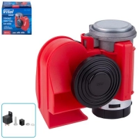 сигнал возд. улитка Nautilus 12V с компр. 2 тона красный Vitol