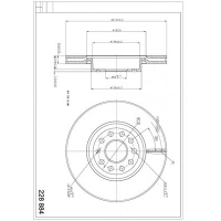 диск тормозной пер. VW Passat B6/CC/B7/B8  (312mmx25mm)  (HART)