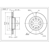 диск тормозной пер. VW Caddy III, Golf 5, Jetta III (280mmx22mm)  (HART)