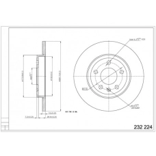диск гальмівний зад. Audi A4 B7 (d288x12mm)  (HART)