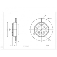 диск тормозной зад. BMW 5 (E60) (320x20mm)  (HART)