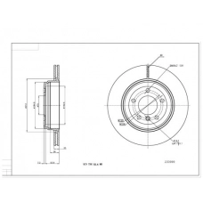 диск тормозной зад. BMW 5 (E60) (320x20mm)  (HART)