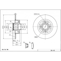 диск тормозной зад. Renault Clio 05->, Megane 02-> (d240x8mm) без підш.  (HART)