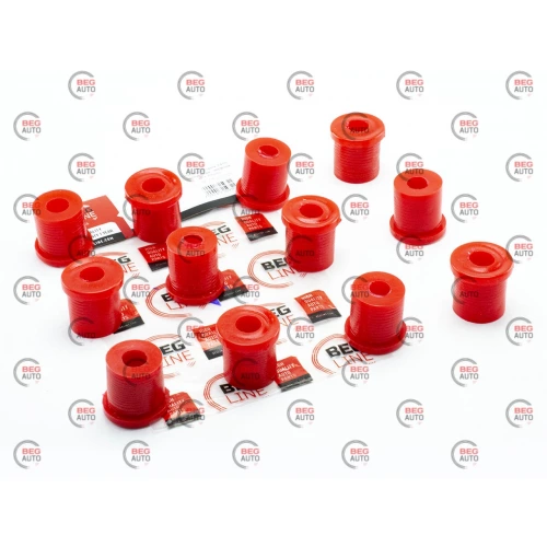втулка ресорна 2410  (к-т 12шт) поліуретан (BEG-LINE) червоні