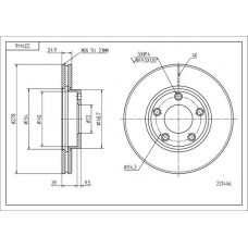 Диск гальмівний зад. Mazda 3 (03-14), Mazda 5 (05->) (265x11)  (HART)