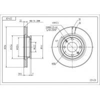 Диск гальмівний пер. Hyundai Accent, i20, Kia Rio 05-> (d256x22mm)  (HART)