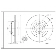 Диск гальмівний зад. Fiat Scudo 07-> (290mm14mm)  (HART)