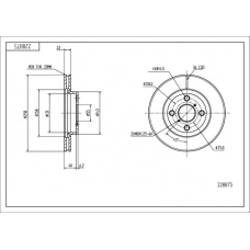 диск тормозной пер. Toyota Yaris 06-> (d258x22mm)  (HART)