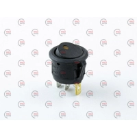 тумблер-кнопка кругла 2пол. 3конт.  з вічком жотим 220V