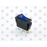тумблер-кнопка (30х13мм) 2пол. 3конт. синя 220V