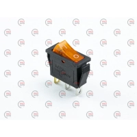 тумблер-кнопка (30х13мм) 2пол. 3конт. жовта 220V