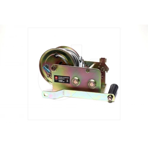 лебёдка ручная барабанная стальной трос d-5.2мм, 10м, 1000кг Dk