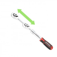 трещетка телескопическая с квадратом 3/8" 72 зуба 228-327 мм CrV Intertool