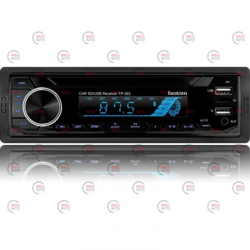 магнітола Fantom FP-353 FM/USB/microSD/AUX/MP3/WMA/Bluetooth/багатокол.