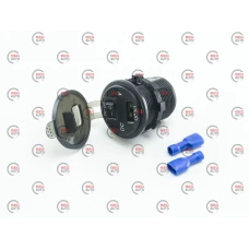гнездо врезное 1 USB   "быстрая зарядка QC 3,0" 12-24В, вольтметр, кнопка ON/OFF, подсветка синяя