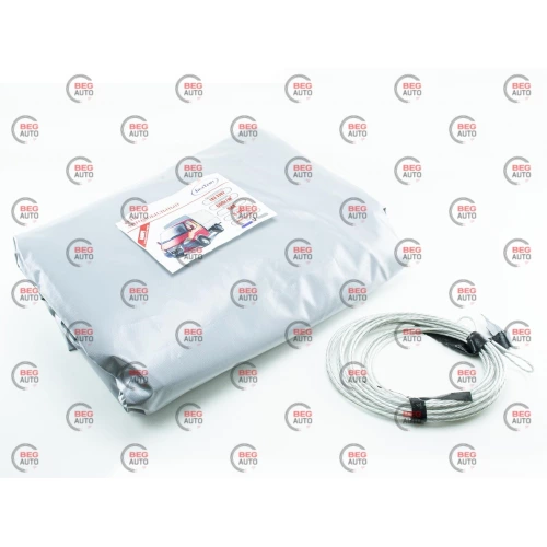 тент Г-3302 н/з 2х стор. посилений сірий (8 люверсів, щільність 600г/м2) з тросом БелТент