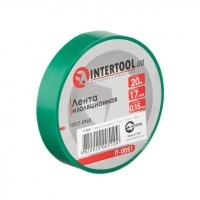 стрічка ізоляційна 20м х 17мм х 0,15мм зелена Intertool