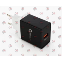 зарядка от cети 220В на  USB 3.0A, QС 18W, черная