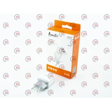 зарядний пристрій від мережі 220В на  2USB 2.4A білий