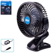 вентилятор 12 V (d 7" - 18,0 см) пластиковий на прищіпці, USB Vitol