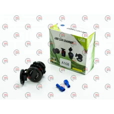 гнездо врезное 2 USB   1A+2,1A, 12-24В, крышка, с вольтметром и подсветкой синей