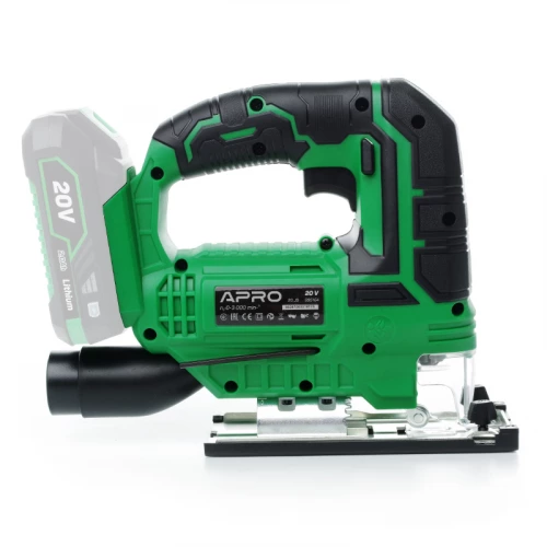 лобзик акумуляторний 20В, 0-3000 об/хв, лазер. маркер, бескл. патрон, макс. 115мм, без АКБ