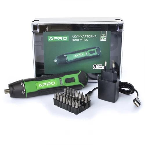 викрутка акумуляторна 1/4" 3,6 В, 1,5 Ач, 0-300 об/хв, реверс, біти, micro USB (кейс)