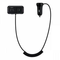 FM модулятор Baseus CCTM-E01  USB/MP3/12-24В/microSD/AUX вход/USB зарядка 3,1А/Bluetooth 5.0