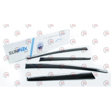ветровик Ford Focus III сед/хетч 2011-2018 (скотч) Sunplex c хром молдингом
