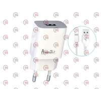 зарядка от cети 220В на  USB 2.4A белая + кабель USB - Type C