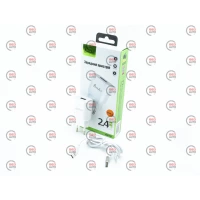 зарядка от cети 220В на  USB 2.4A белая + кабель USB - Type C