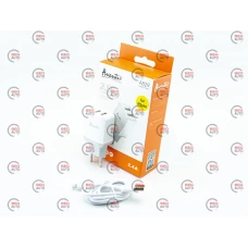 зарядний пристрій від мережі 220В на  2USB 2.4A білий + кабель USB -  iPhone