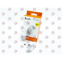 зарядний пристрій від мережі 220В на  2USB 2.4A білий + кабель USB -  Type C