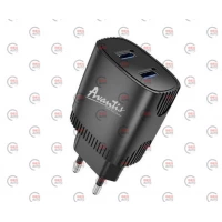 зарядка от cети 220В на  2USB 2.4A черная