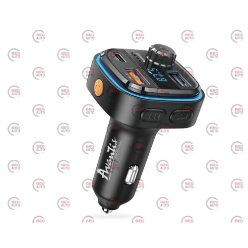 FM модулятор Avantis ACC08 USB/MP3/12-24В/USB зарядка 15,3W 3,1А/Bluetooth/LED