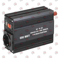 преобразователь напряж. с 12 на 220 В/1200W/600W/USB 2,1А/на клемы/модиф. синусоида Bottari