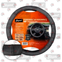 чехол руля  XL  кожа  (41 - 43 см)  черный Elegant  3 перфор. вставки