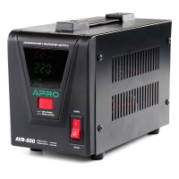стабілізатор напруги релейний 400W (500VA), 140-260 В, LED-дисплей, 1 розетка Apro