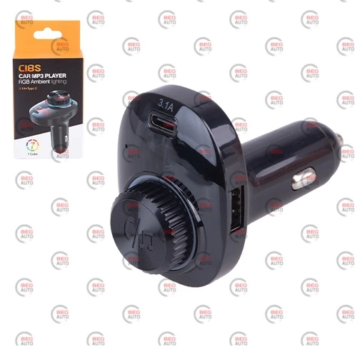 FM модулятор C18S  USB/MP3/12-24В/microSD/USB зарядка 3,1А/Bluetooth 5.0