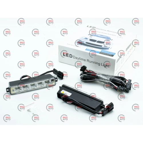 ходовые огни 12V DRL 105 (D-04) 150х30мм 1W метал.корп.