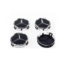 колпачок - заглушка диска  Mercedes  70/75мм черные (к-т 4шт) с кольцом