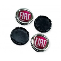 колпачок - заглушка диска  Fiat  55/60мм красные (к-т 4шт)
