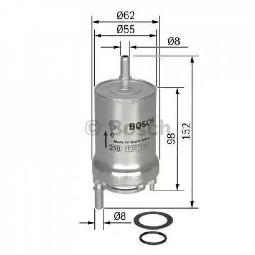 фильтр топливный Skoda Fabia/VW Polo 1.2/1.4 01->(с регулятором давления)  (BOSCH)