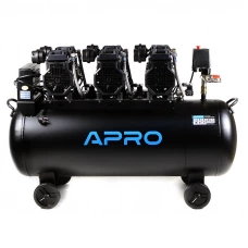 компрессор "безмасляный"  6-ти поршн  100л  2 вых, 230В, 4.5 кВт, 712 л/мин, 8 атм Apro