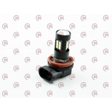 лампа H8, H9, H11 12V-24V 21 SMD 3030 з лінзою мультиполярна