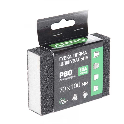 губка шлифовальная Apro 70х100 Р 80