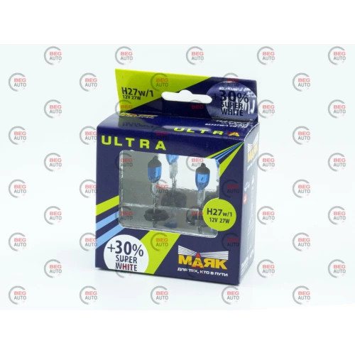 лампа H27/1 12V 27W Маяк Super White+30% 4000К (2шт)