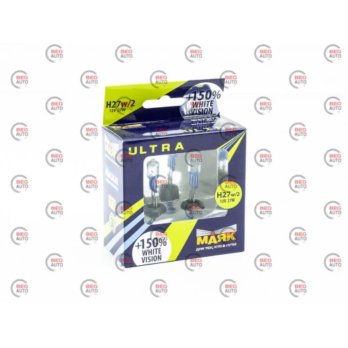 лампа H27/2 12V 27W  Маяк White Vision+150%  (2шт)
