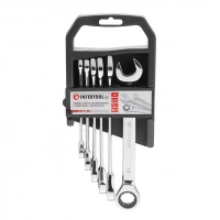 набор ключей  рожково-накидных с трещеткой  8-19 мм  6 шт (планшет) CrV